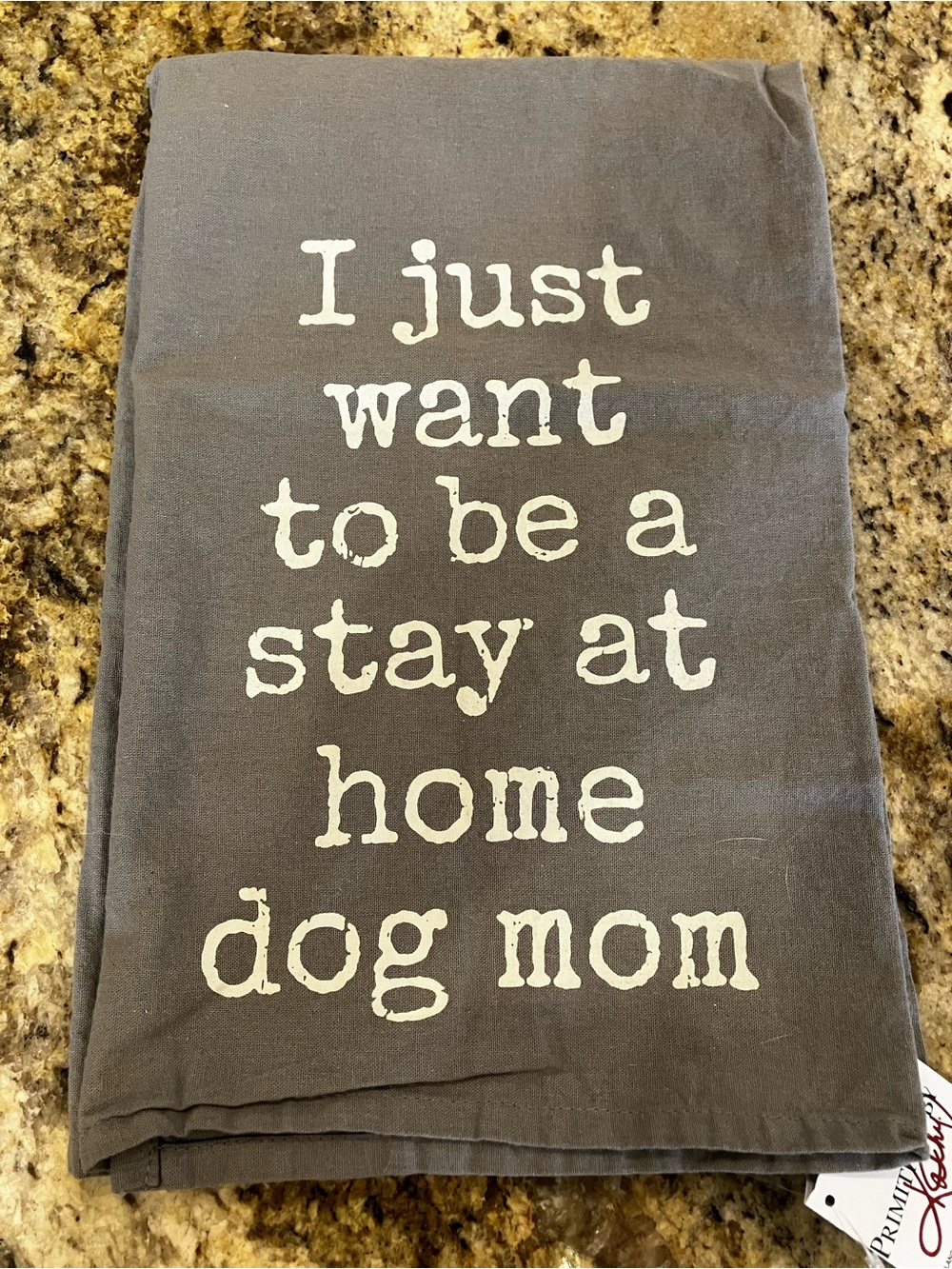 Stay At Home Dog Mom Kitchen Towel - Gray